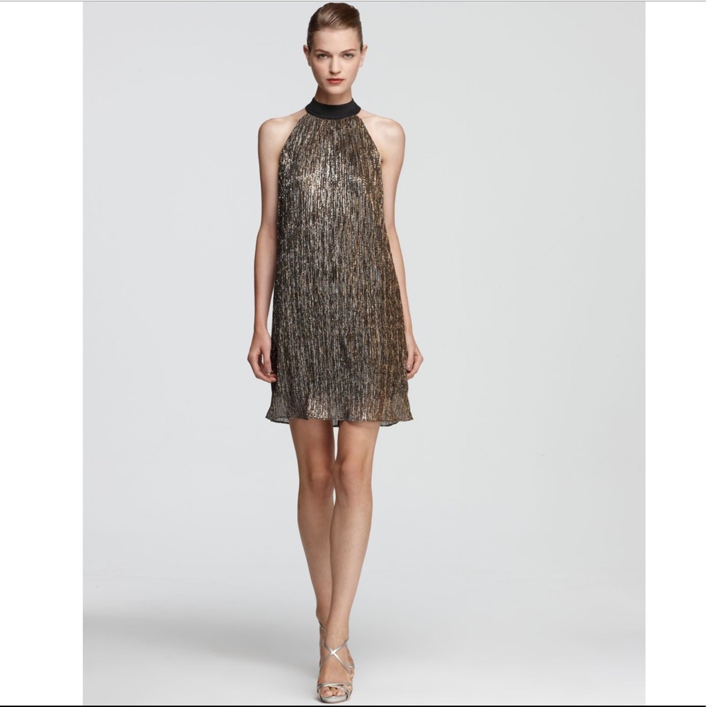 Laundry by Shelli Segal Metallic Bow Trapeze Dress